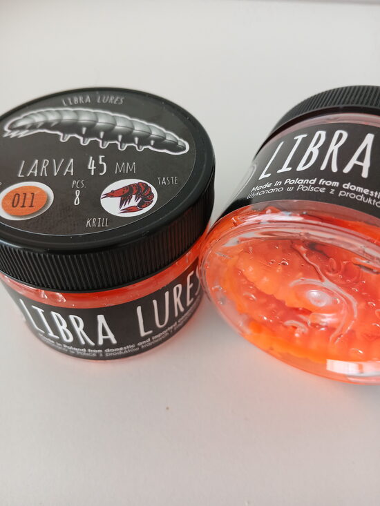 Larva 45mm, 011-Hot Orange, 1,6gr, Krill, 8pcs/pack